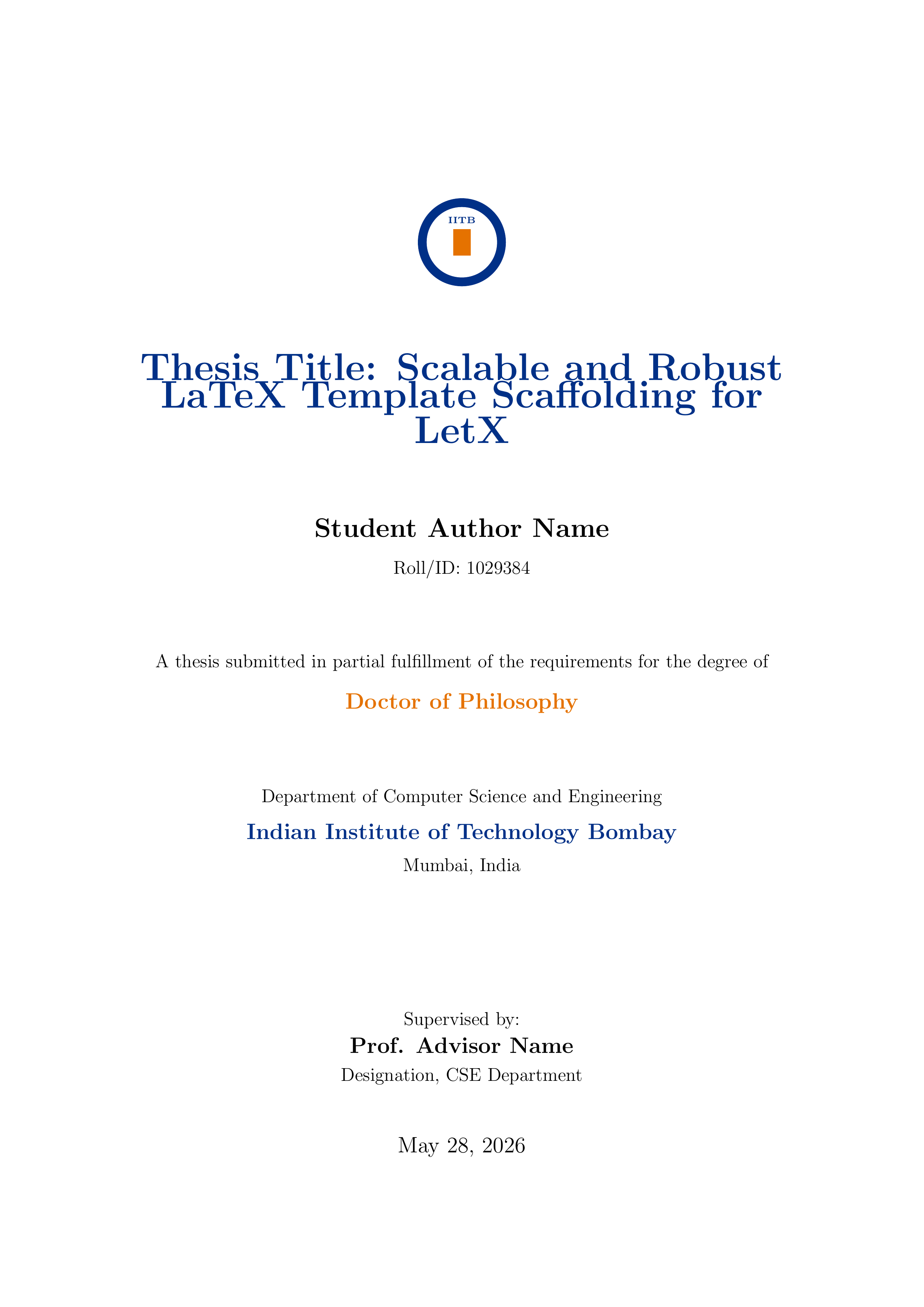 IIT Bombay Thesis LaTeX template preview