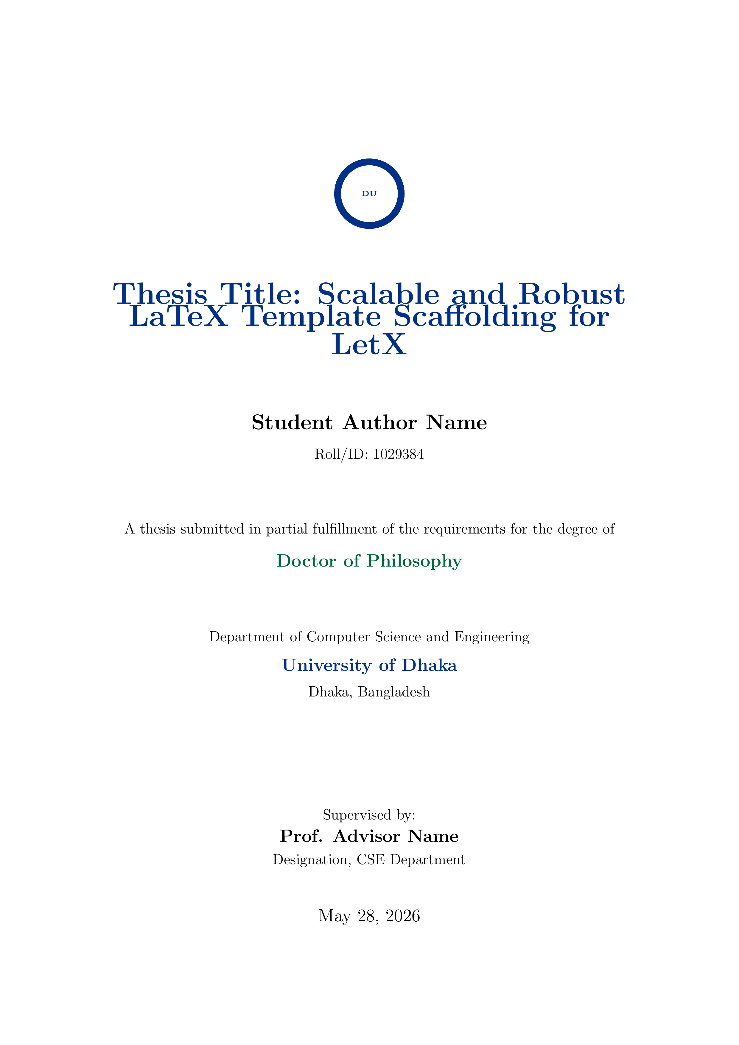 DU Thesis LaTeX template preview