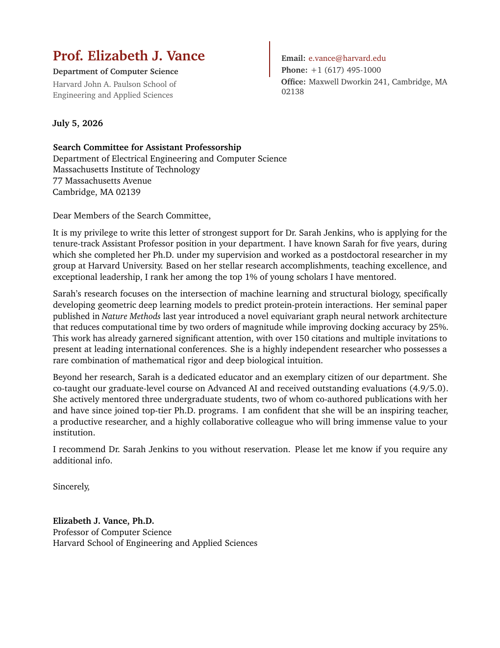 Academic Letterhead LaTeX template — first page preview