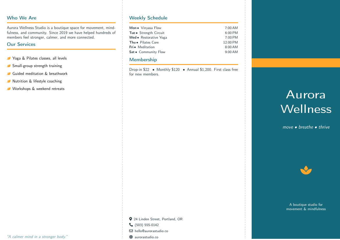 Foldable Card LaTeX template — first page preview