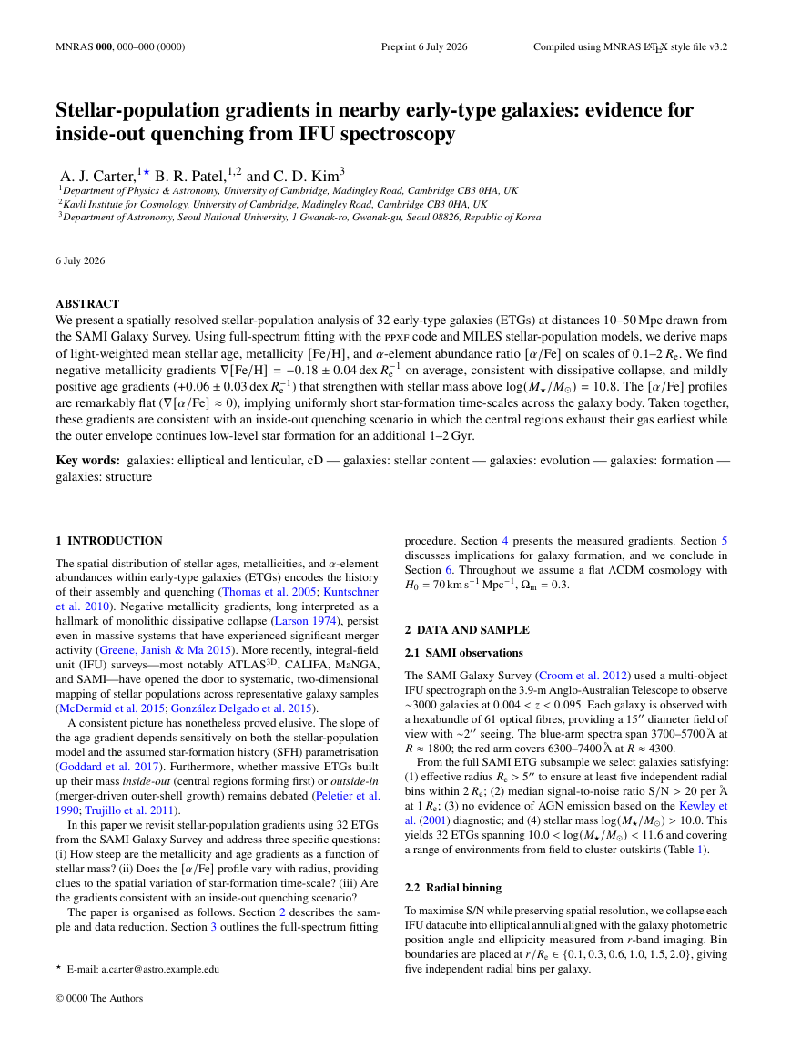 MNRAS Journal Paper LaTeX template preview