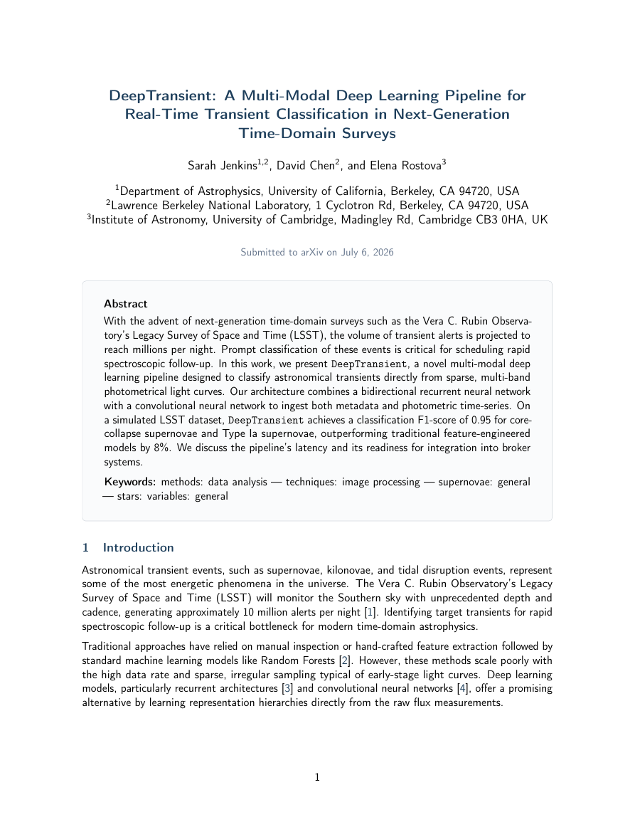 Elegant arXiv Preprint LaTeX template preview