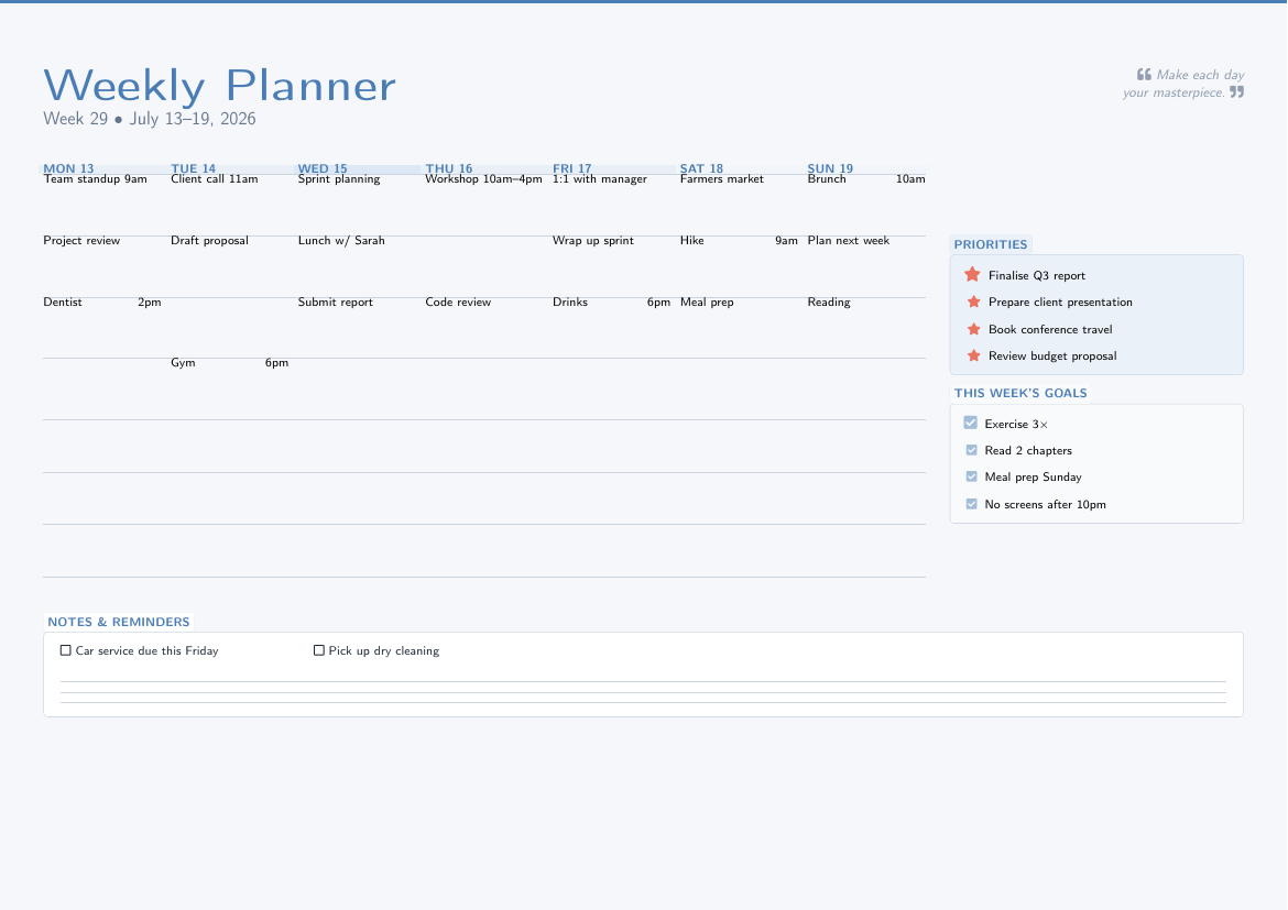 Weekly Planner preview