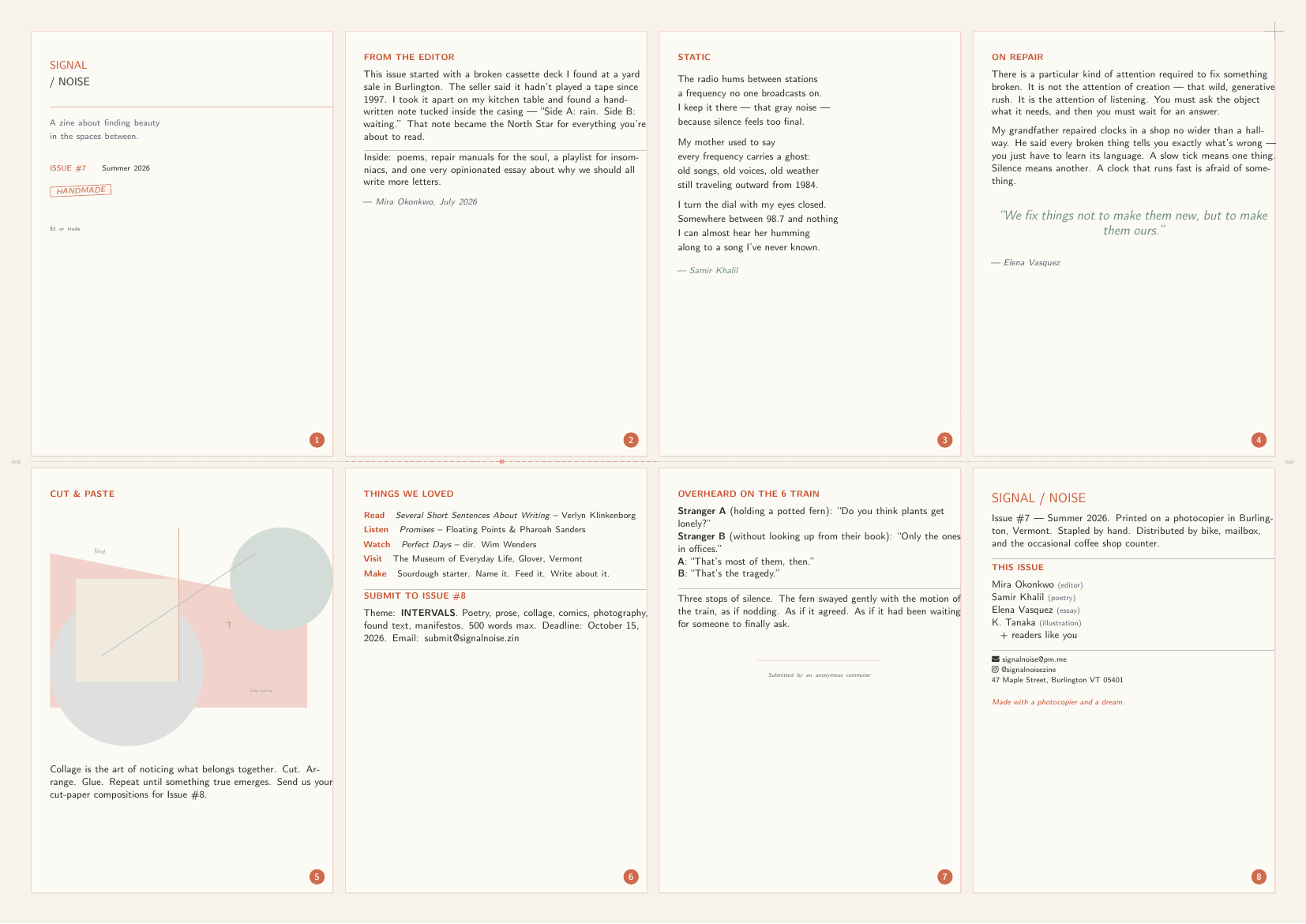 DIY Zine LaTeX template — first page preview