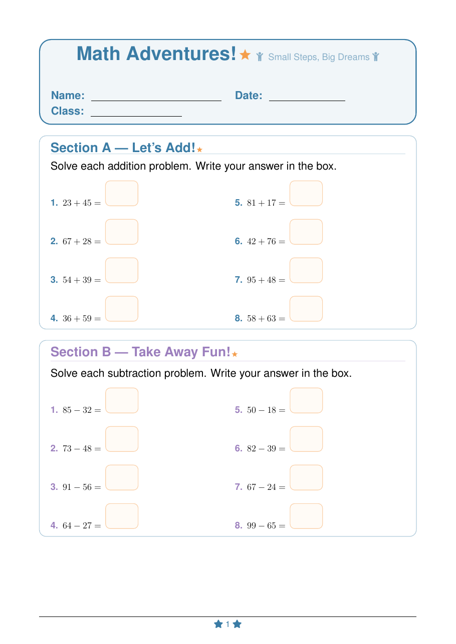 Primary School Worksheet preview
