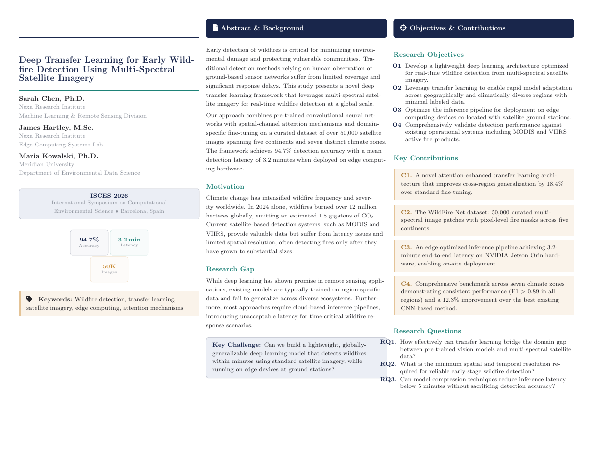 Tri-Fold Academic Poster LaTeX template preview