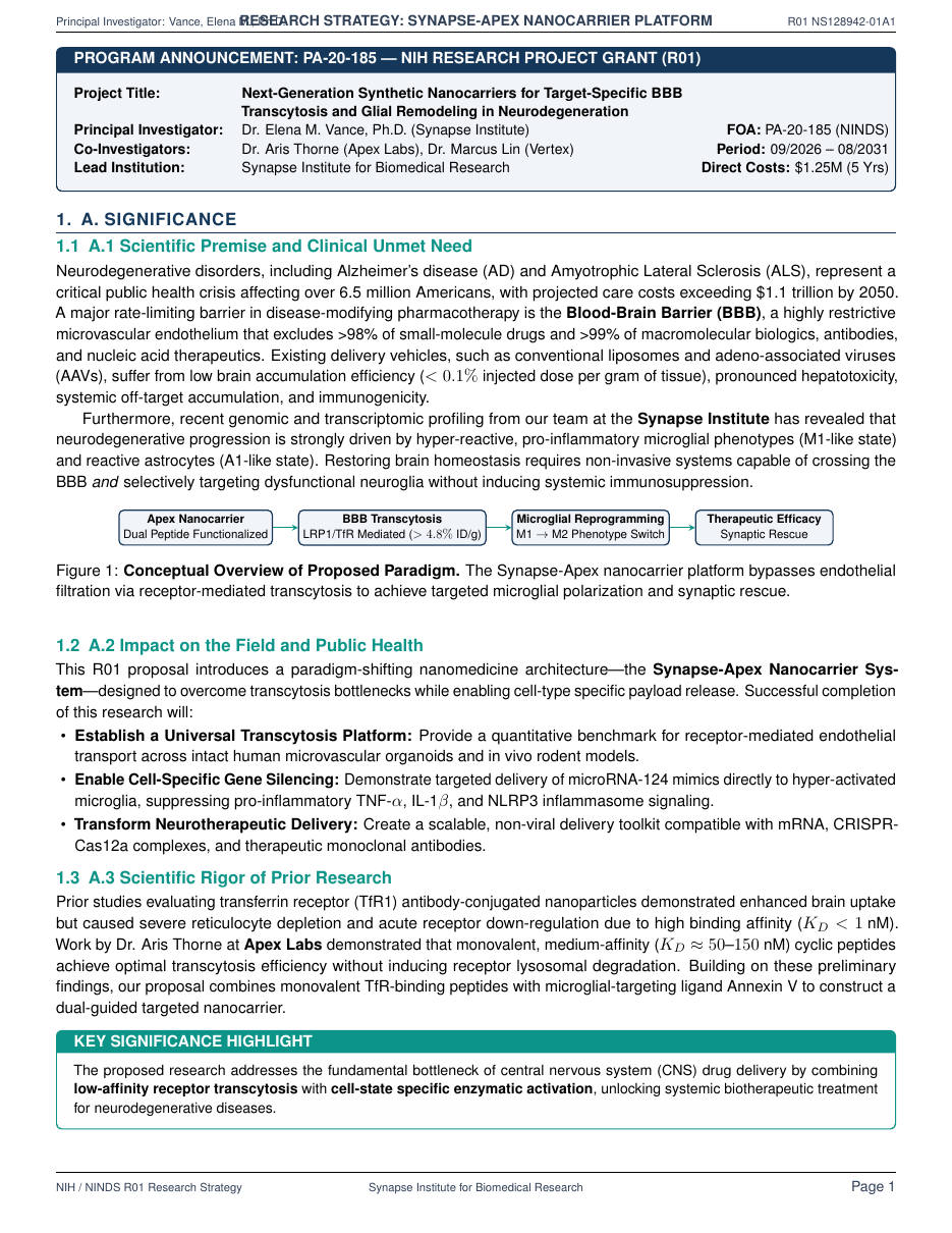 NIH R01 Research Strategy Proposal preview