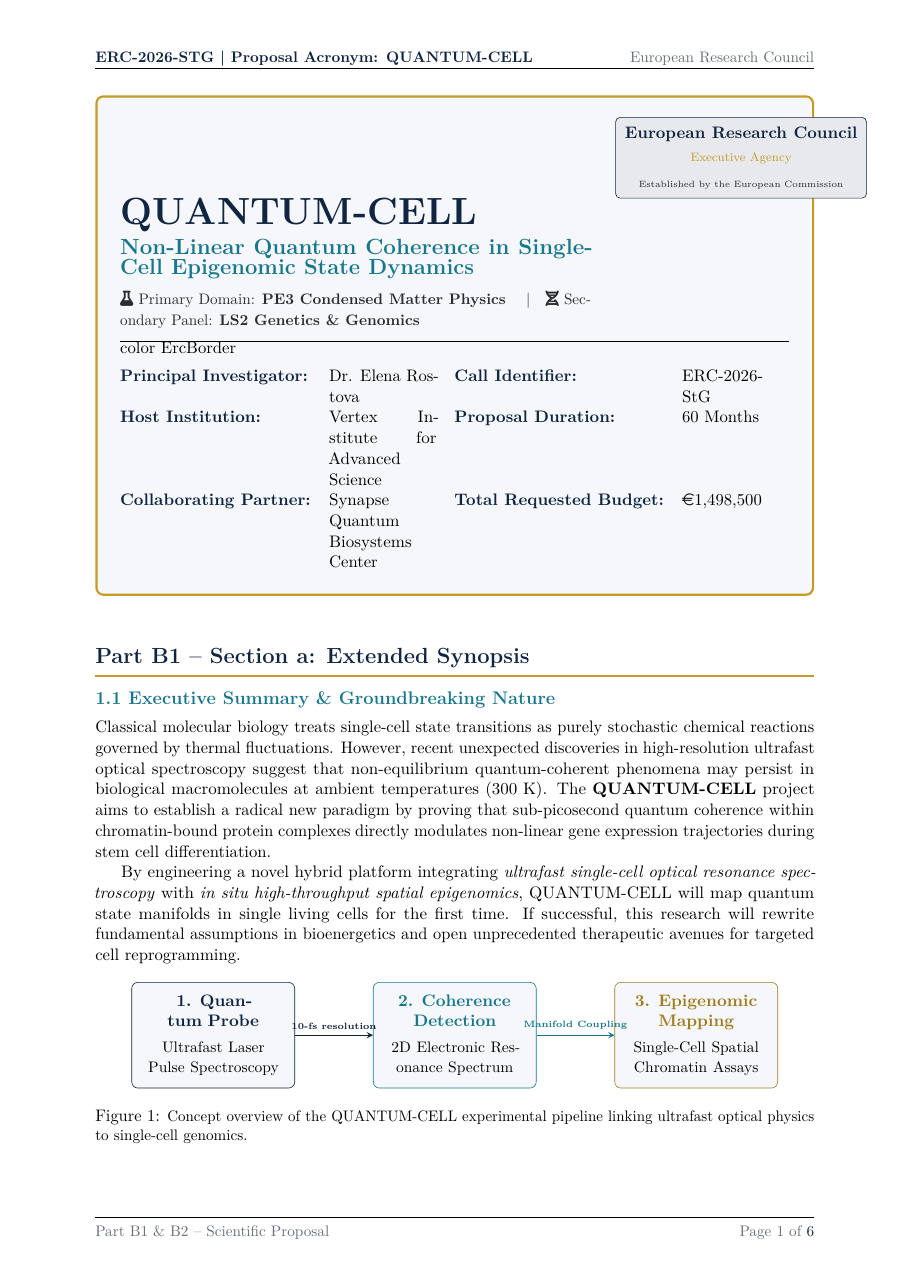 ERC Starting Grant Project Proposal preview