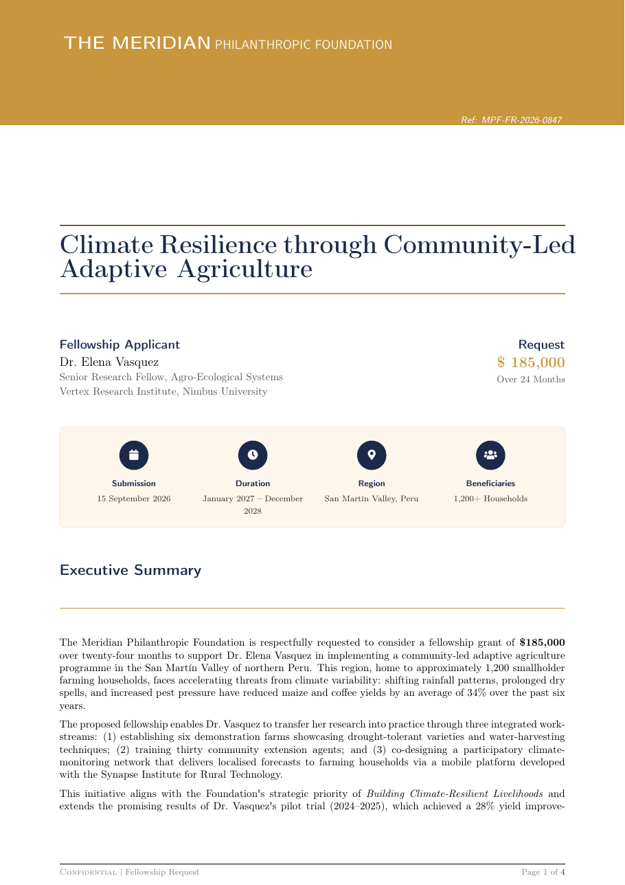 Philanthropic Foundation Fellowship Request preview