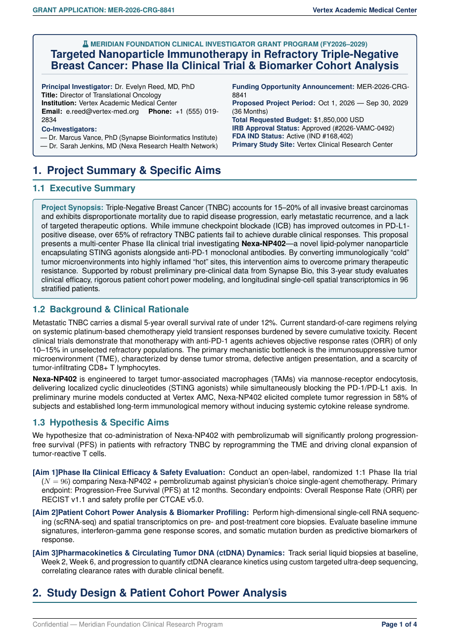 Clinical Research Grant Application preview