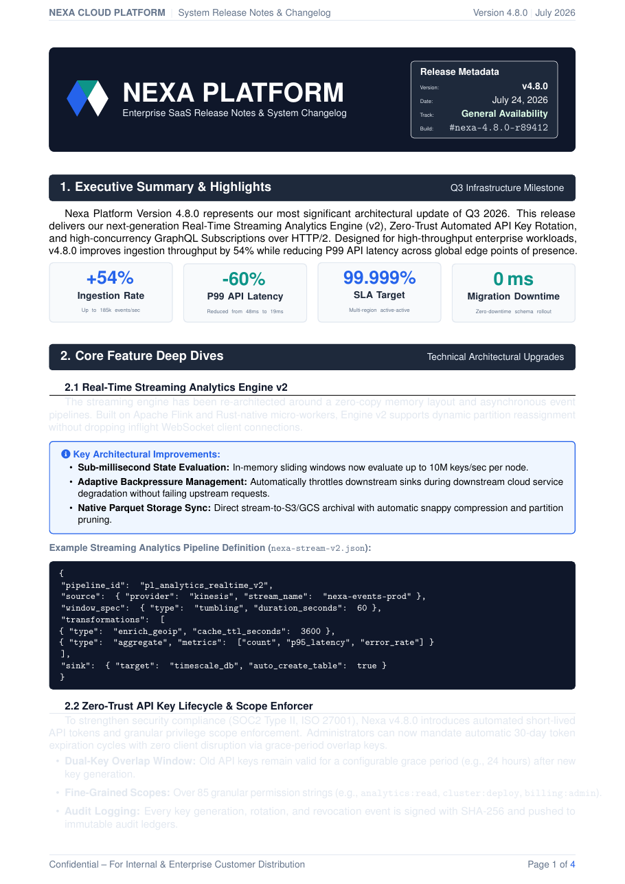 SaaS Product Release Notes & Changelog preview
