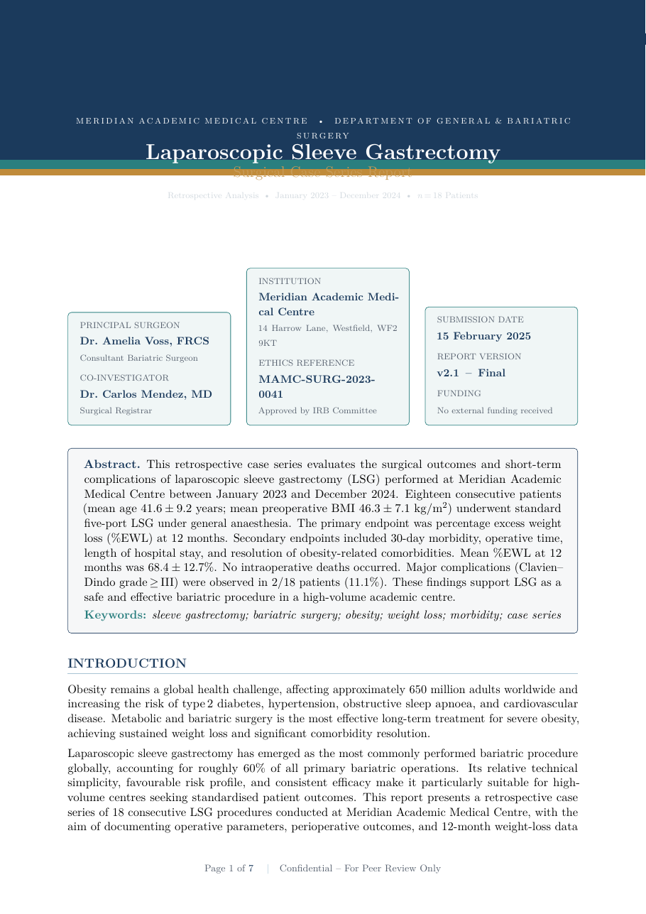 Surgical Case Series Report preview