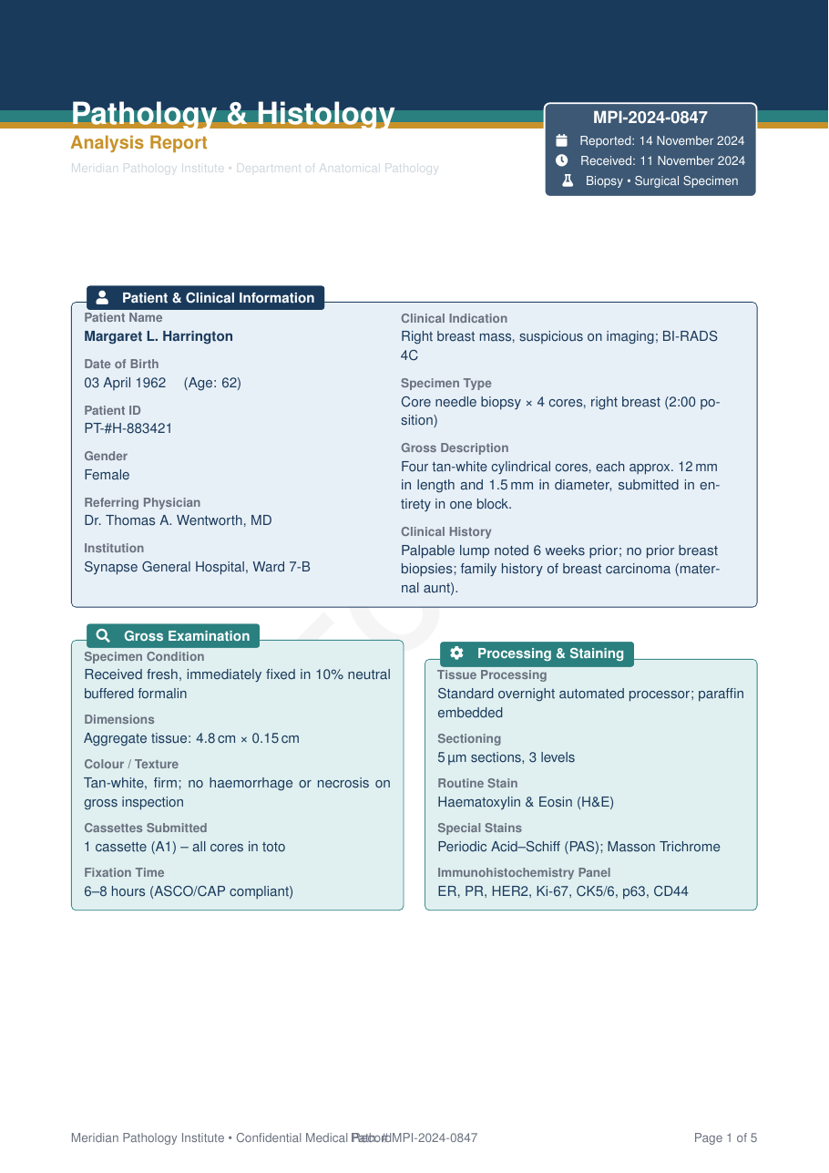 Pathology & Histology Analysis Sheet preview