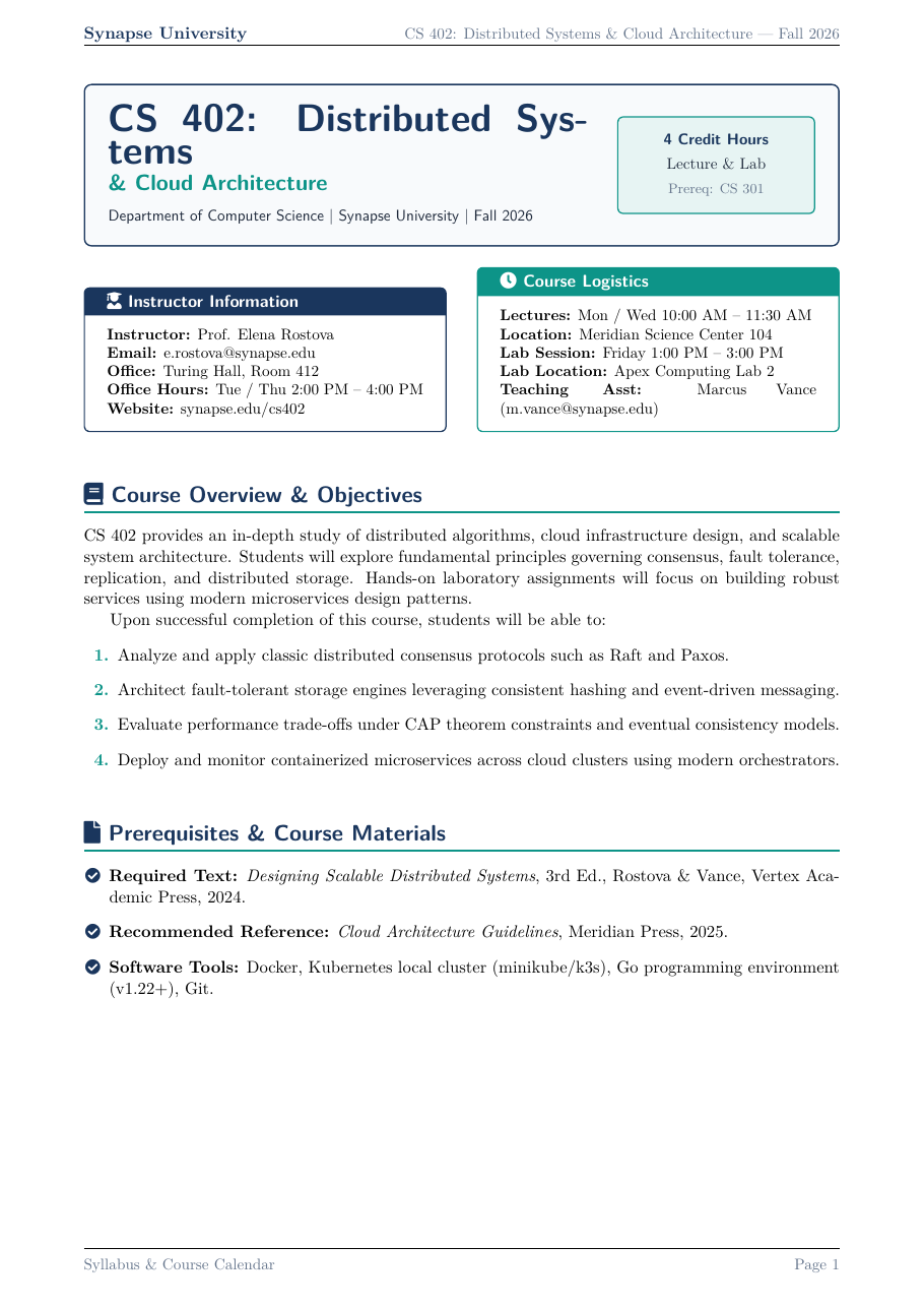 University Course Syllabus & Calendar preview