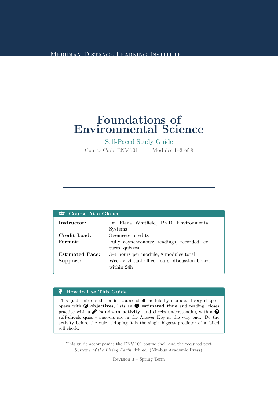 Distance Learning Study Guide preview