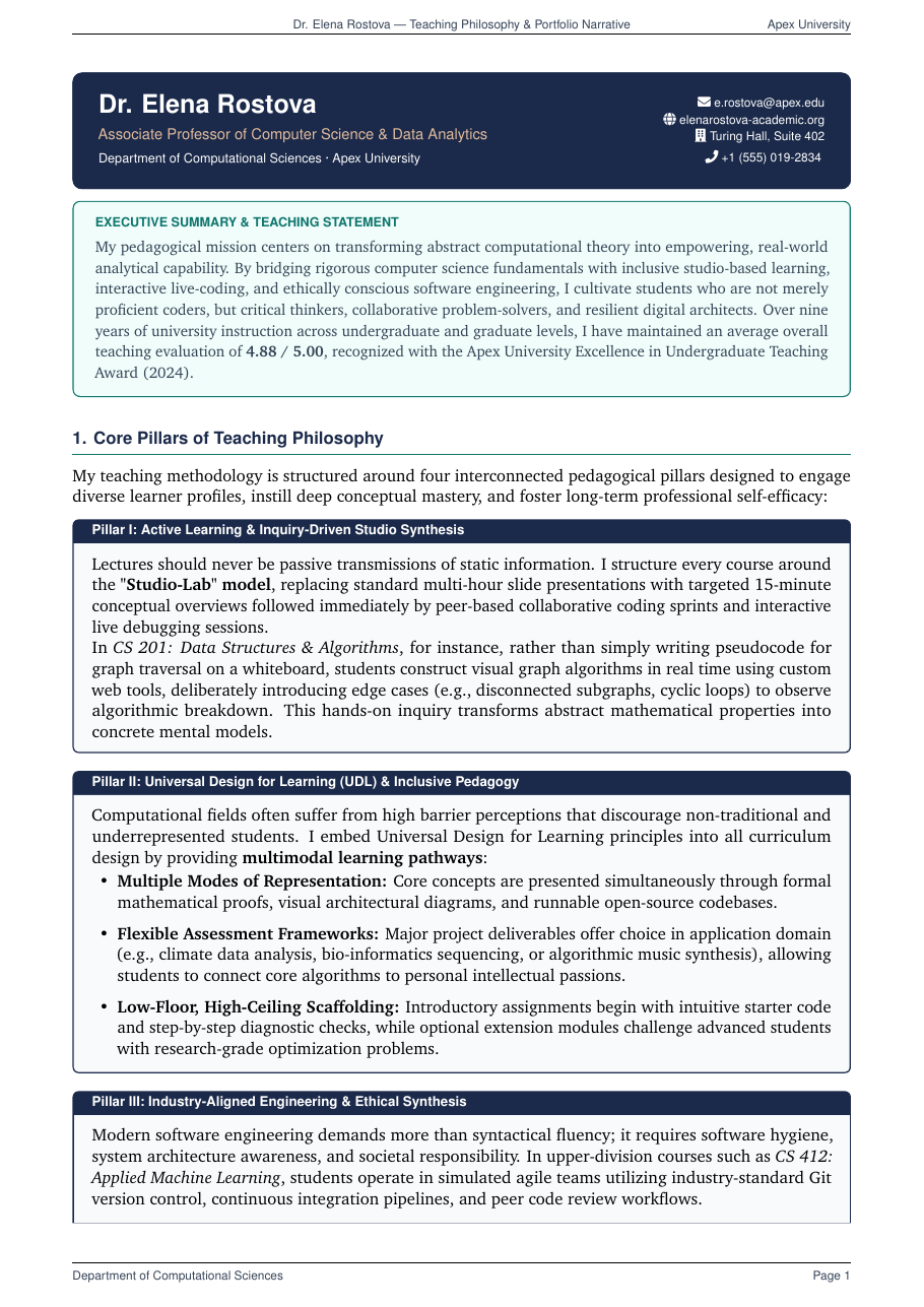 Teaching Philosophy & Portfolio Narrative preview