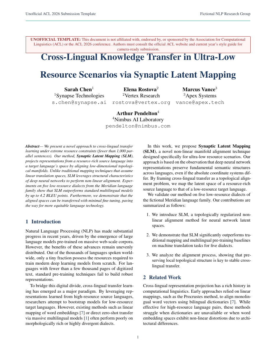 ACL 2026 Submission Paper LaTeX template — first page preview