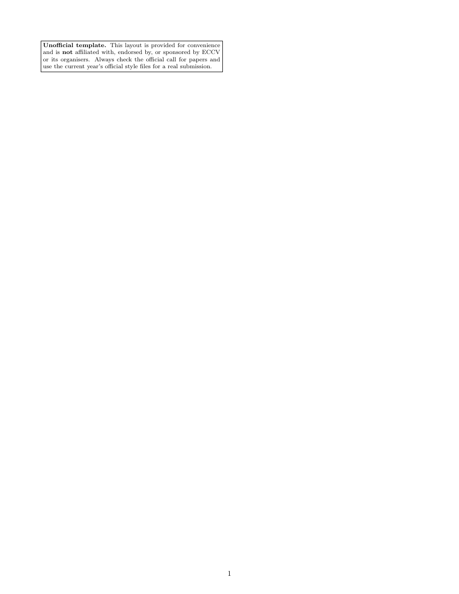 ECCV 2026 Submission Paper LaTeX template — first page preview