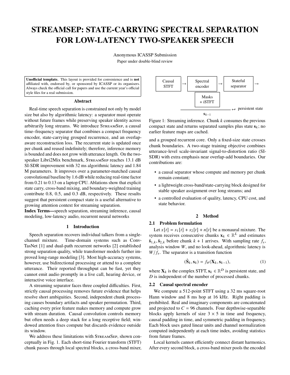 ICASSP Submission Paper LaTeX template — first page preview