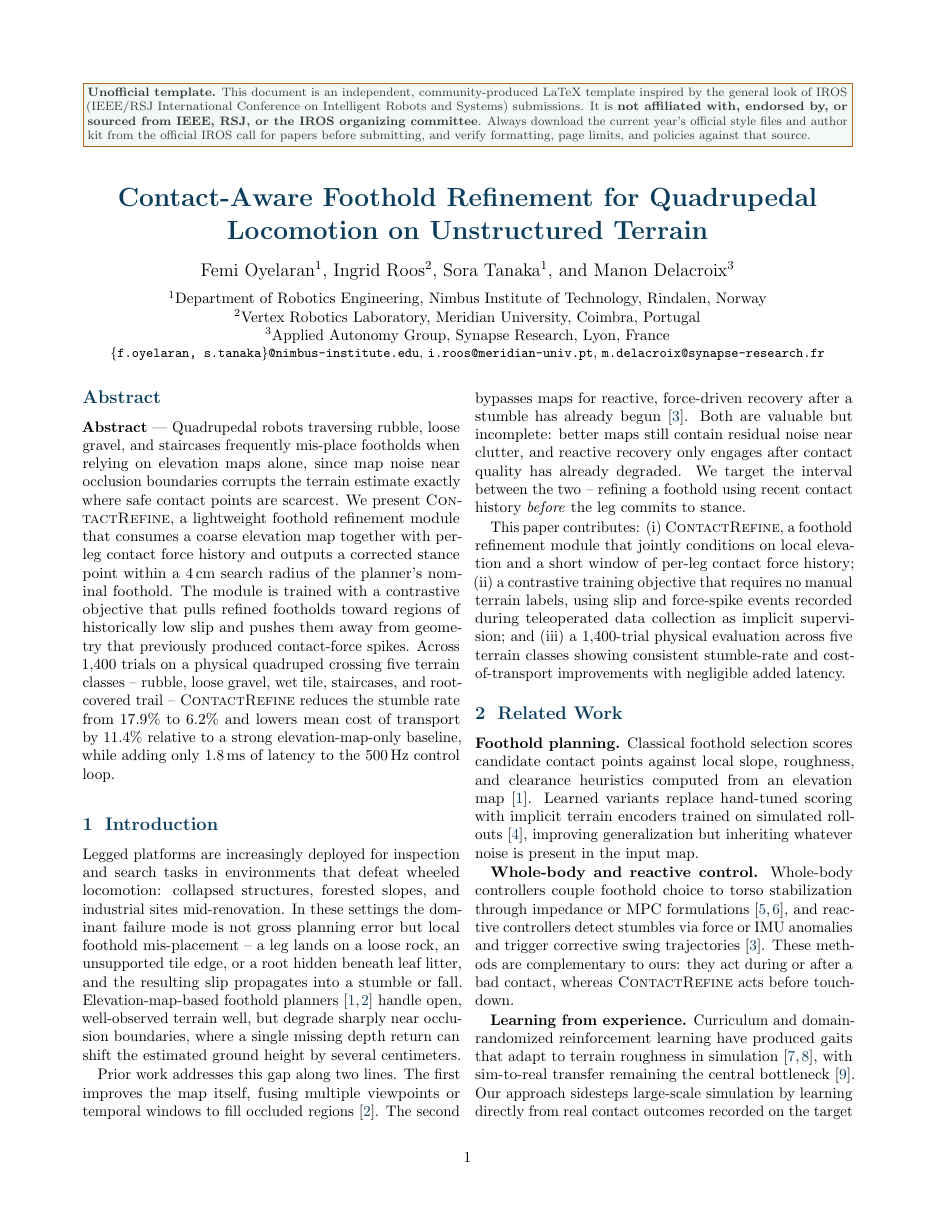 IROS Submission Paper LaTeX template — first page preview