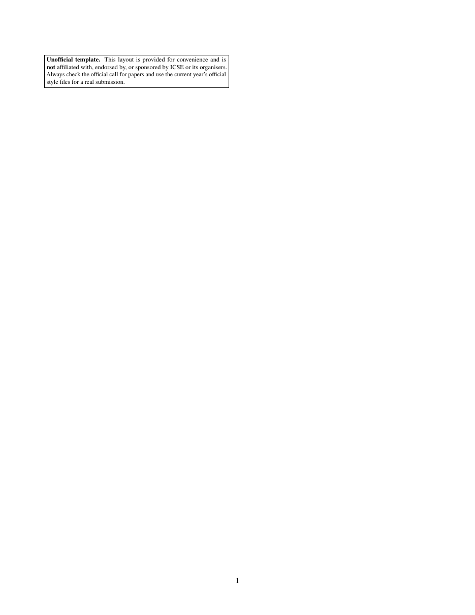 ICSE Technical Paper LaTeX template — first page preview