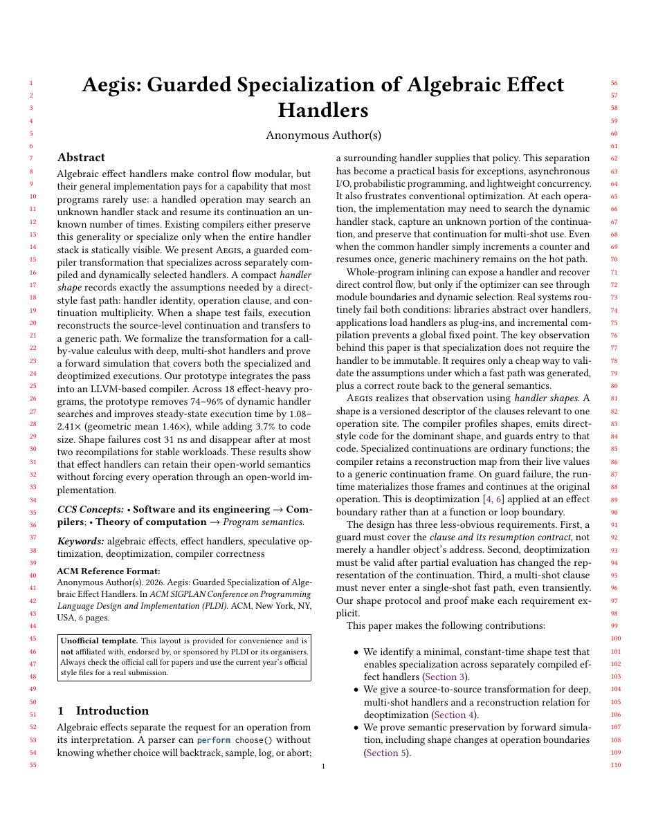 PLDI Research Paper LaTeX template — first page preview