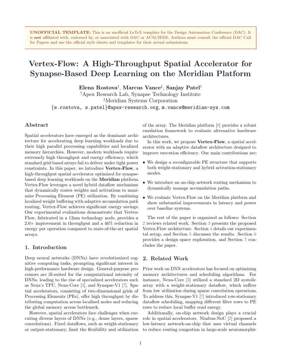 DAC Design Automation Paper LaTeX template — first page preview