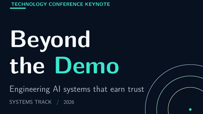 Tech Conference Keynote Slide Deck LaTeX template — first page preview