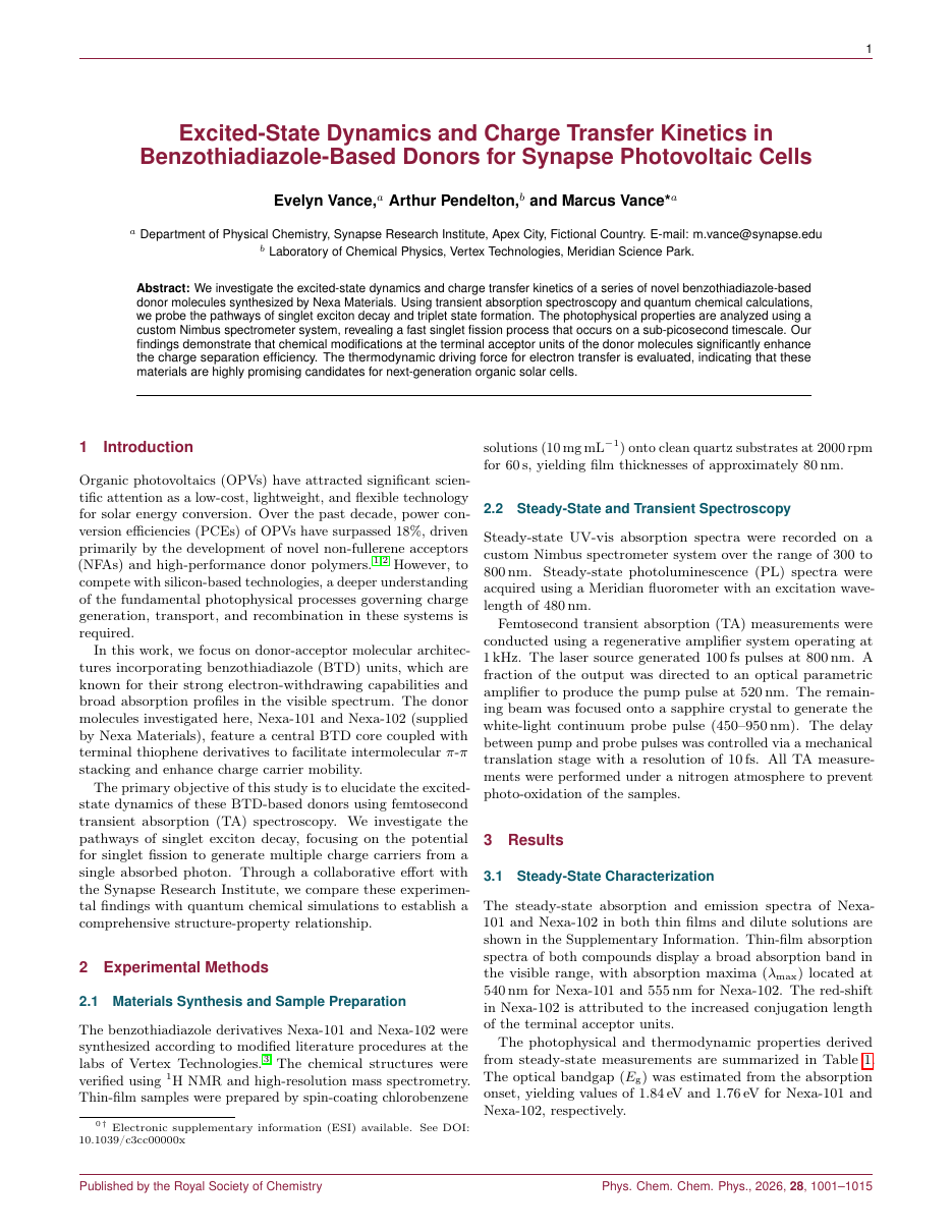 RSC Physical Chemistry Chemical Physics (PCCP) Template LaTeX template — first page preview