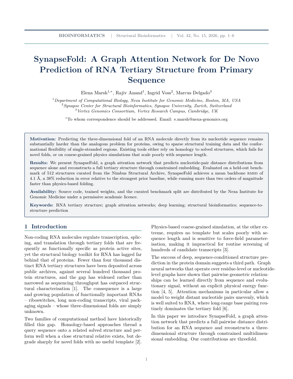 Oxford Bioinformatics Journal Template LaTeX template — first page preview