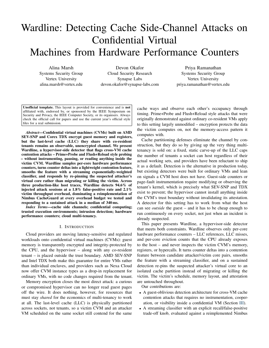 IEEE S&P (Oakland) Submission Template LaTeX template — first page preview