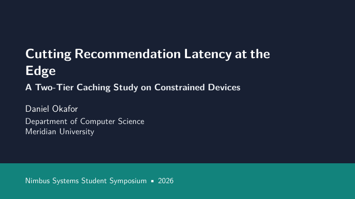 Student Conference Talk Slides LaTeX template — first page preview