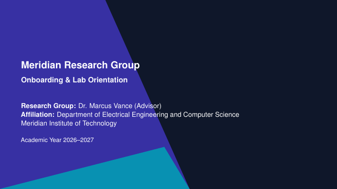 Journal Club Presentation LaTeX template — first page preview