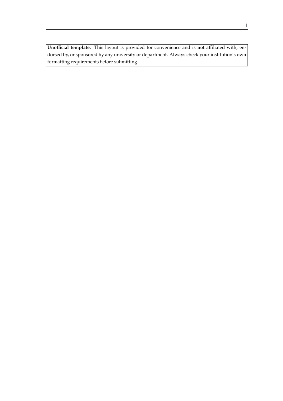Undergraduate Honours Thesis LaTeX template — first page preview