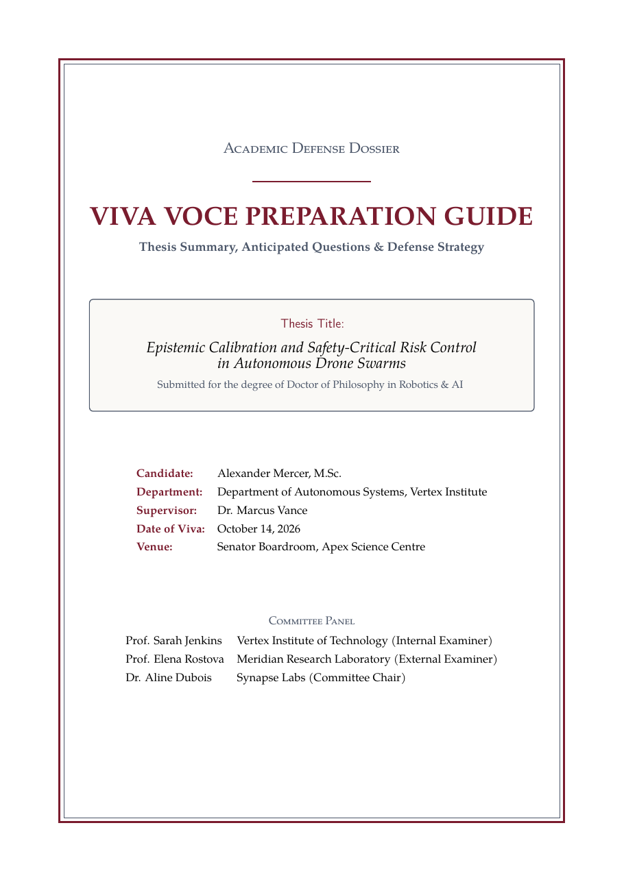 Viva Preparation Document LaTeX template — first page preview