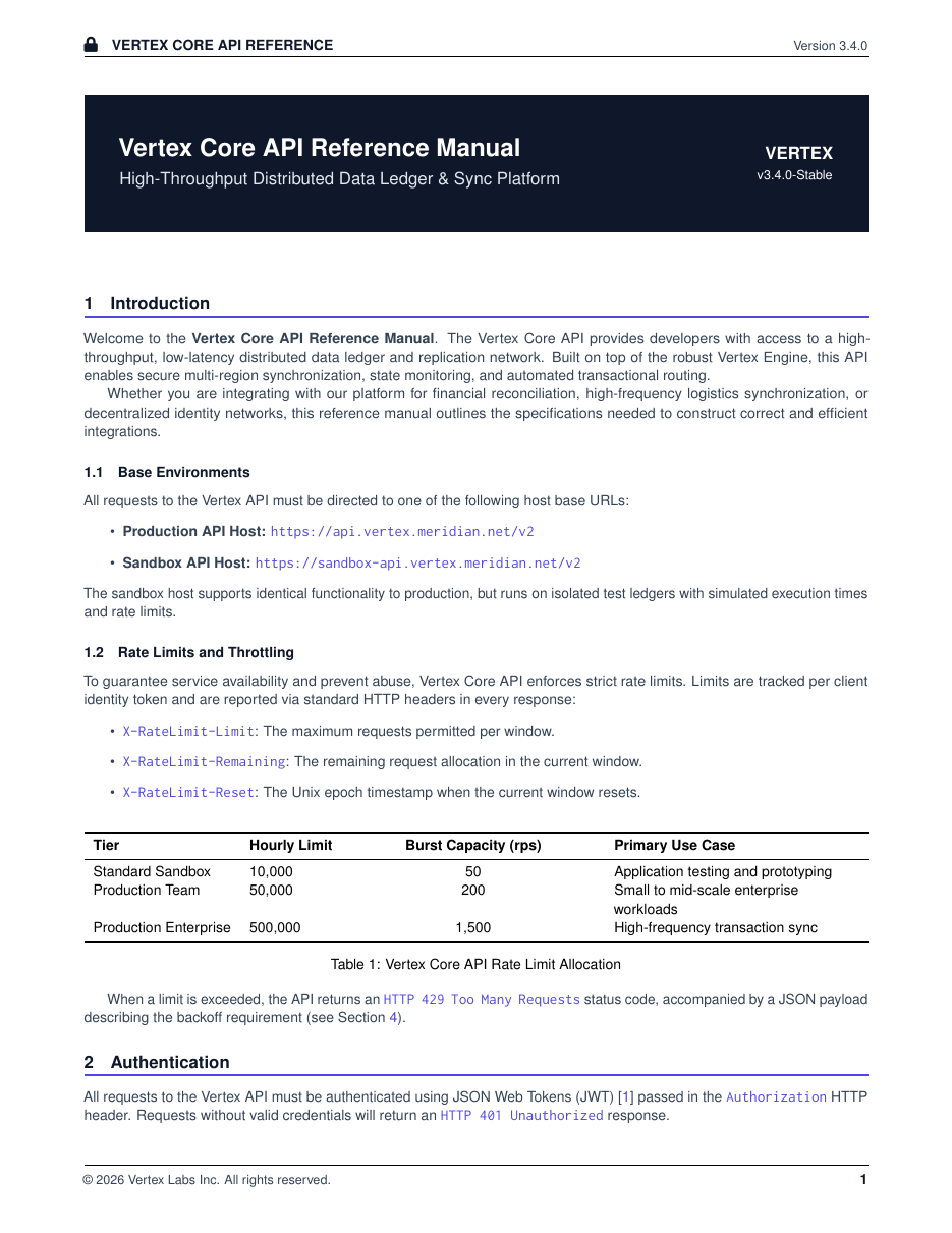 API Reference Documentation LaTeX template — first page preview