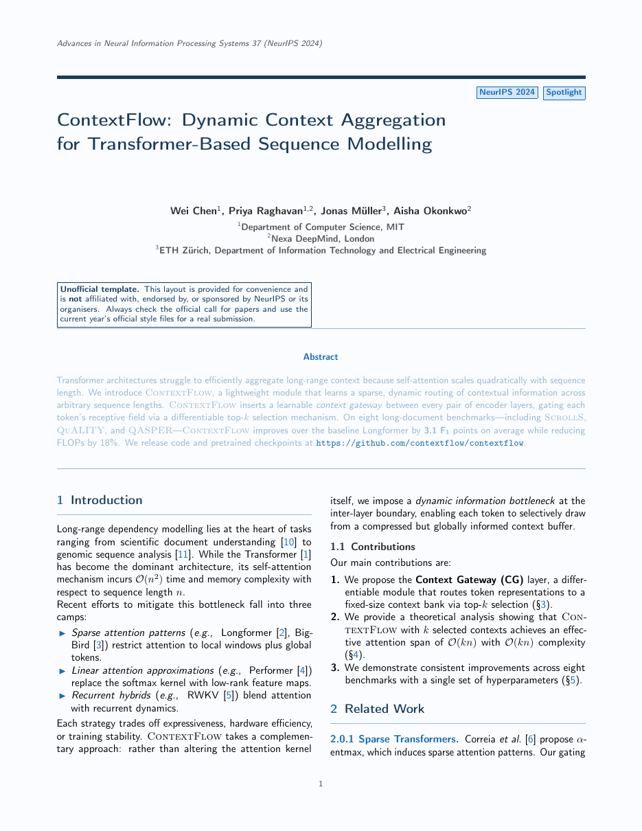 NeurIPS Paper (Stylized) LaTeX template — first page preview