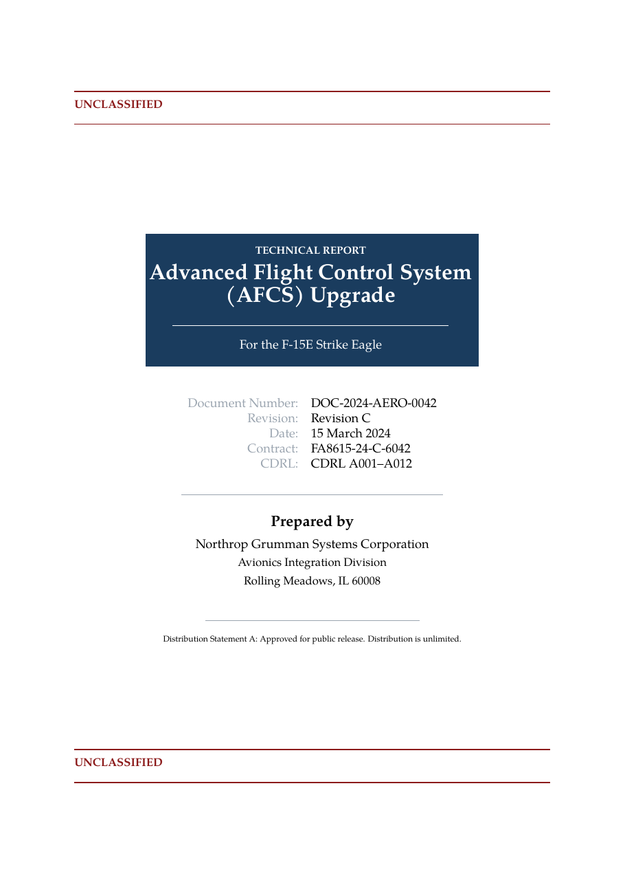 Aerospace Technical Report LaTeX template — first page preview