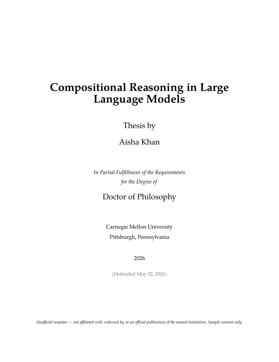 CMU Thesis LaTeX template — first page preview
