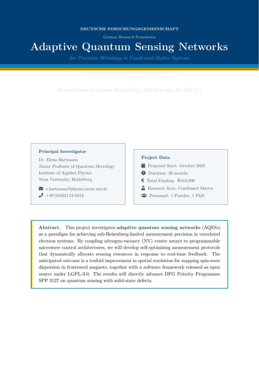 DFG Grant Proposal preview
