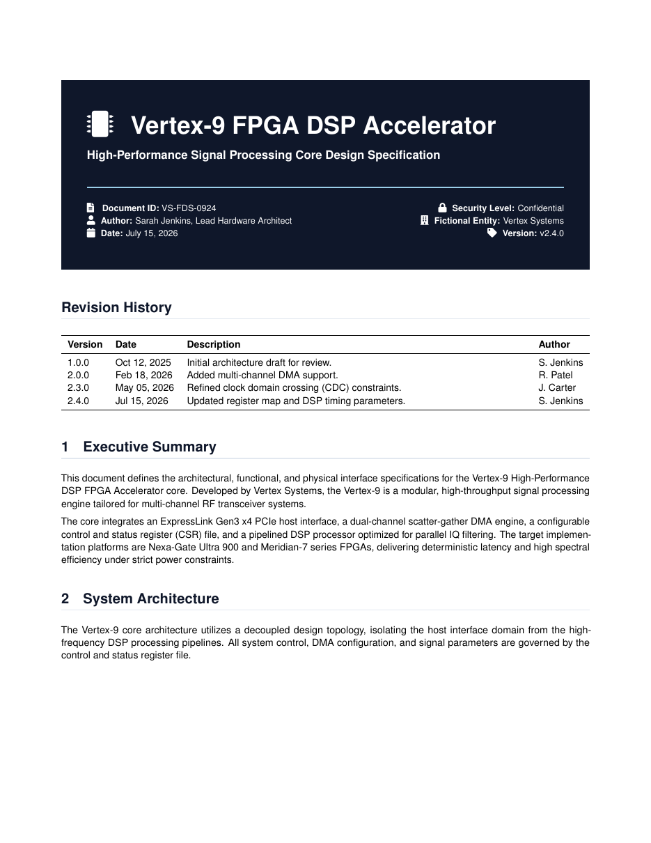 FPGA Design Specification preview