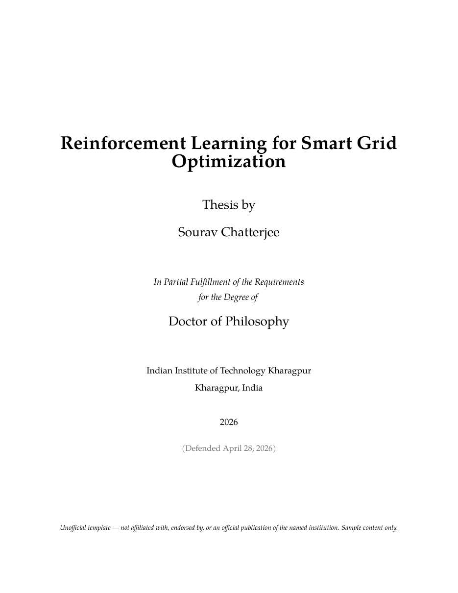IIT Kharagpur Thesis LaTeX template — first page preview
