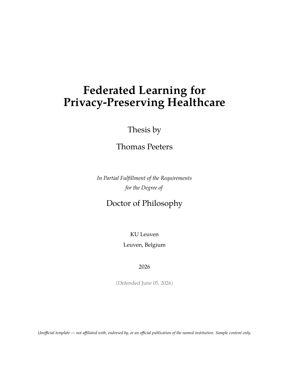 KU Leuven Thesis LaTeX template — first page preview