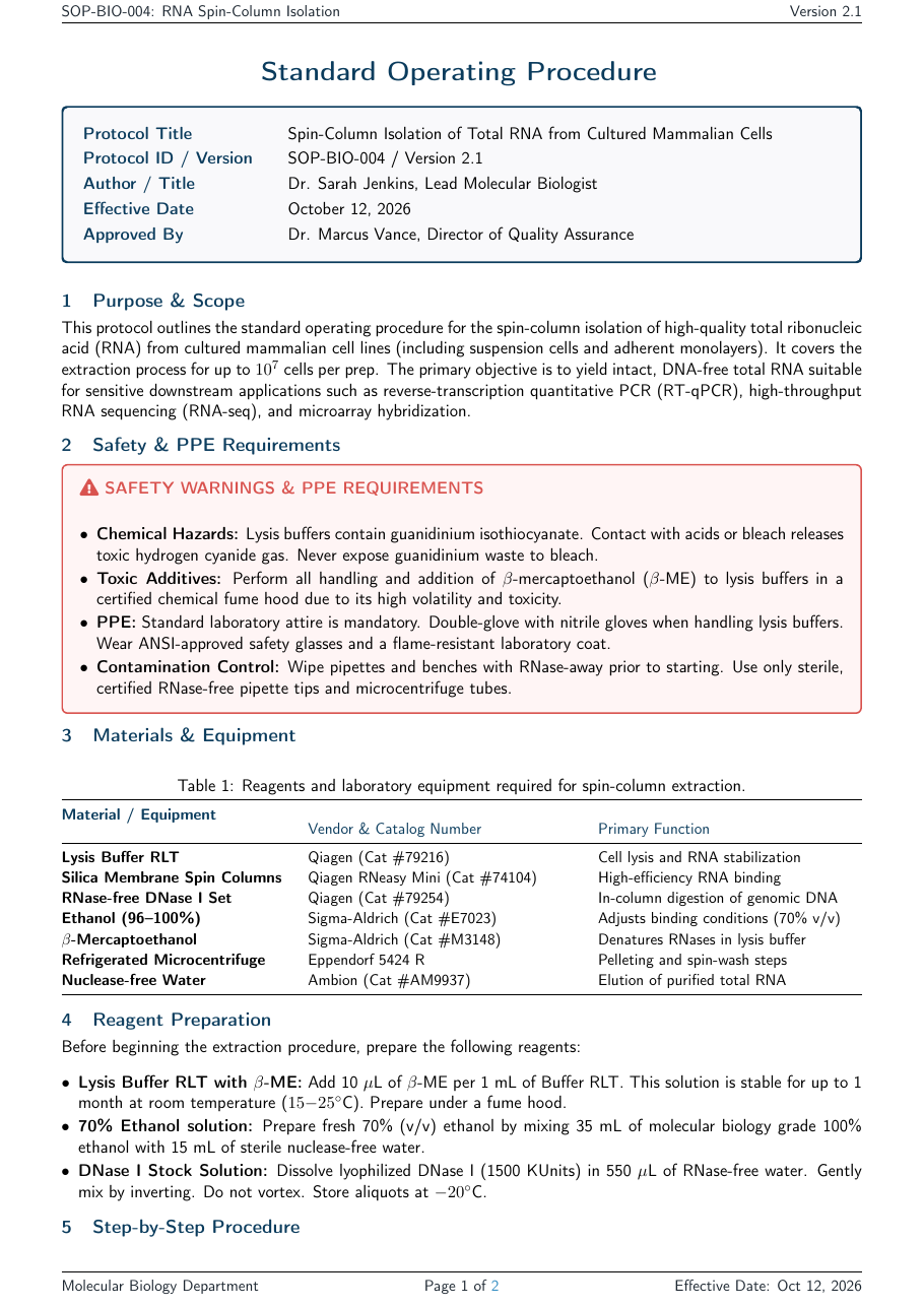 Lab Protocol / SOP preview