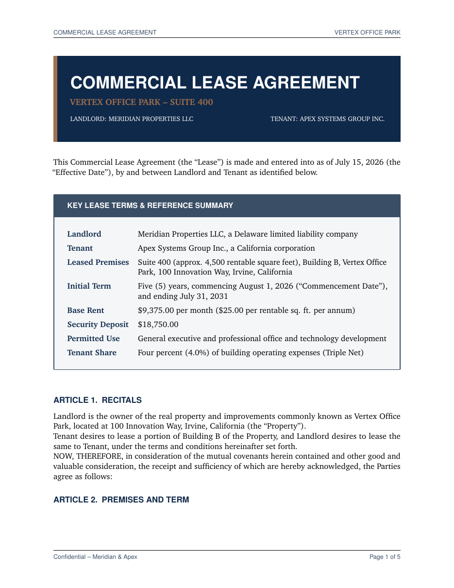 Commercial Lease Agreement preview