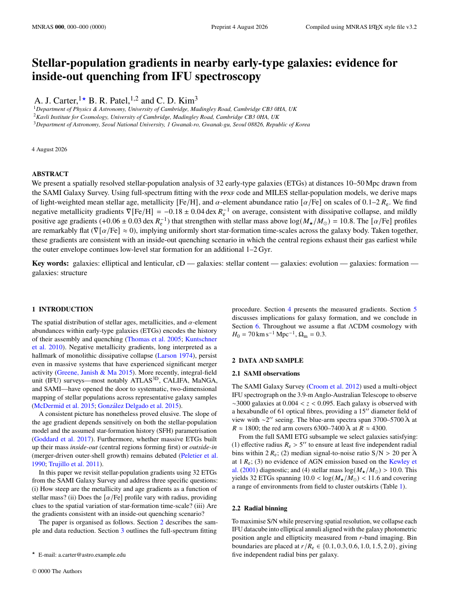 MNRAS Journal Paper LaTeX template — first page preview