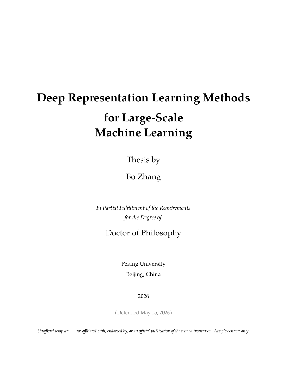 Peking Thesis LaTeX template — first page preview