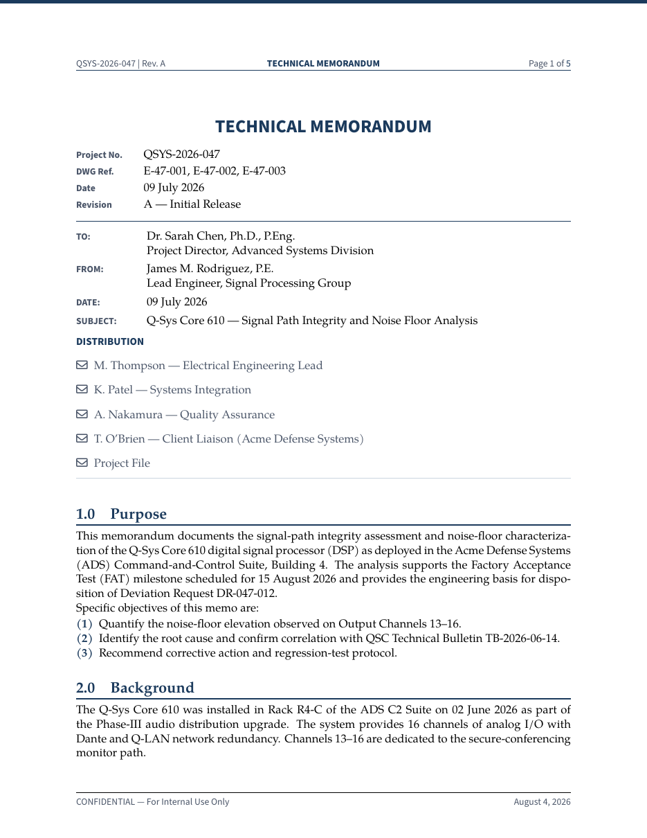 Q-Sys Technical Memo preview