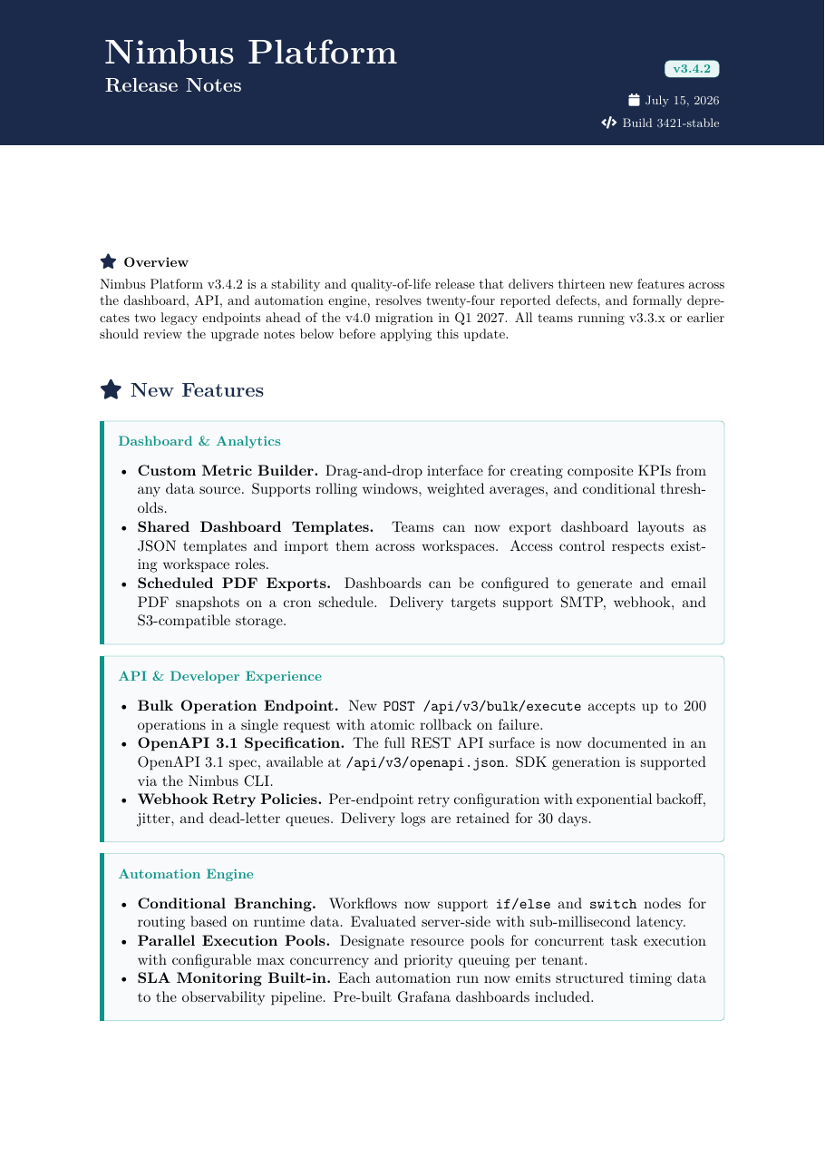 Software Release Notes preview