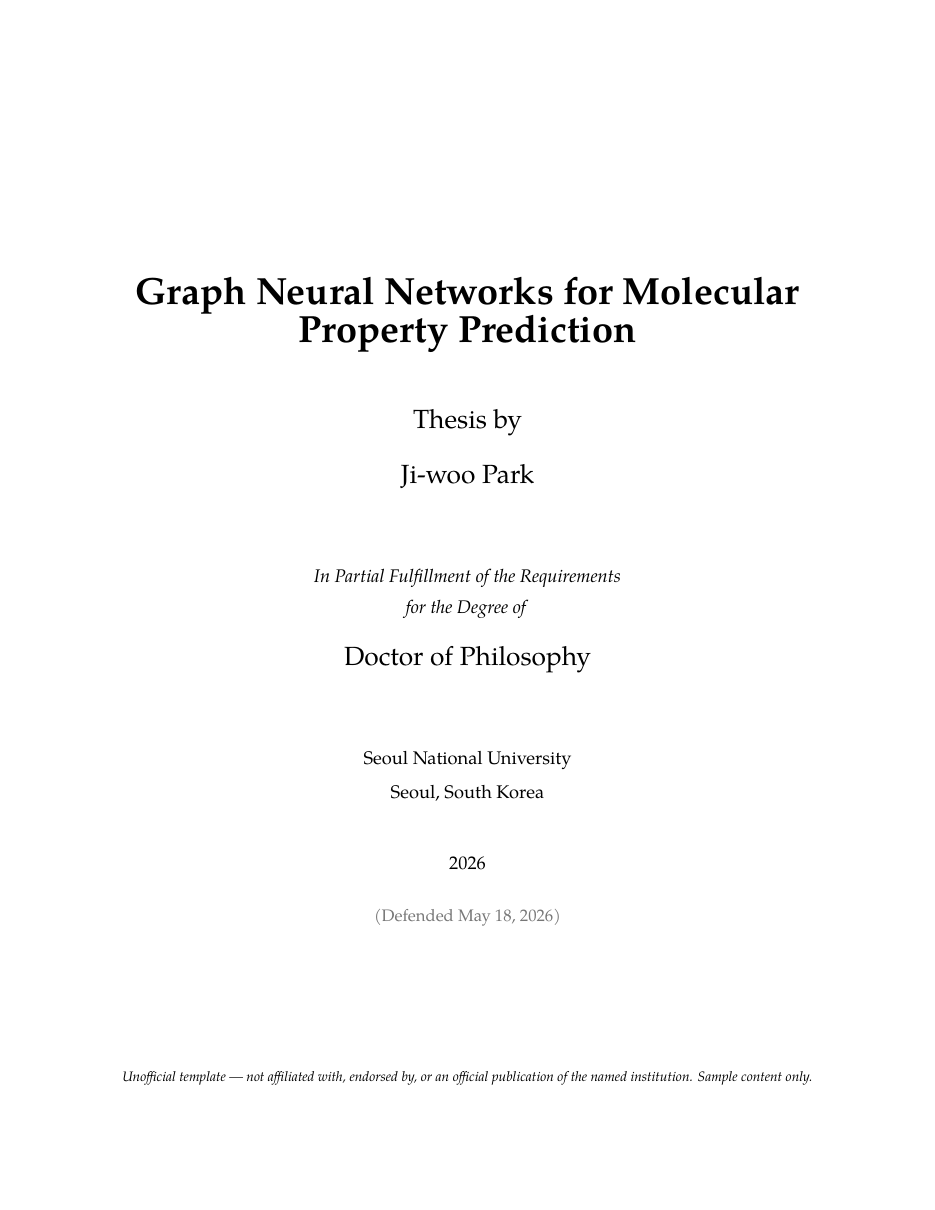SNU Thesis LaTeX template — first page preview
